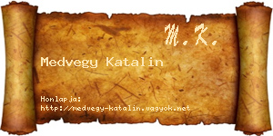 Medvegy Katalin névjegykártya